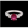 Image 2 : 1.27ct Ruby and Diamond Ring - 14KT White Gold