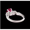 Image 3 : 1.27ct Ruby and Diamond Ring - 14KT White Gold