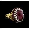 Image 1 : 19.40ctw Ruby and Diamond Ring - 18KT Two-Tone Gold