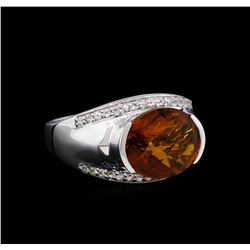 Crayola 3.95ct Citrine and White Sapphire Ring - .925 Silver