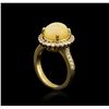 Image 4 : 2.94ct Opal and Diamond Ring - 14KT Yellow Gold