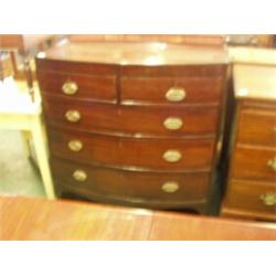 Regency mahogany bow fronted two over three c…