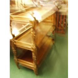19c walnut three tier serving buffet, 46" wid…