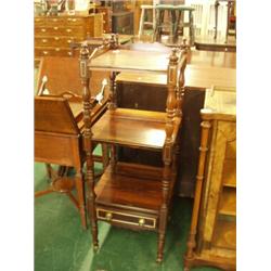 Regency rosewood three tier whatnot, each tie…