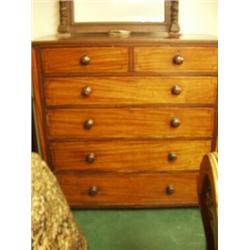 Regency mahogany six graduated drawer chest w…