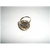 Image 2 : 14K GOLD 585 58.5% RING WITH BEAUTIFUL CENTER DARK CENTER STONE STAMPED *14K 585* TOTAL WEIGHT OF 6.