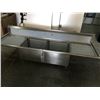 Image 1 : DOUBLE WELL SS SINK WITH COUNTERS, 8' TOTAL WIDTH