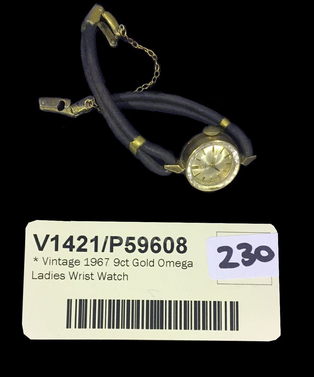 Vintage 1967 9ct Gold Omega Ladies Wrist Watch