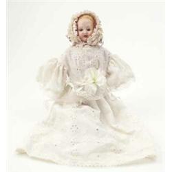 An Armand Marseille bisque head doll, 390, with jointed cloth body, 12 ins...