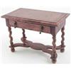 Image 1 : A Miniature walnut side table, of William and Mary style with single frieze drawer, barley twist...