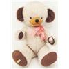 Image 1 : A large 'Merrythought' cheeky type teddy bear, pale plush with bell ears and glass eyes, 26ins...