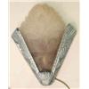Image 1 : A pair of Art Deco style wall lights, the opaque glass shades and silvered metal frames moulded w...