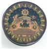 Image 1 : An early 19th century Stobwasser circular papier mache snuff box, commemorating military victory...