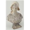 Image 1 : An Italian late 19th century two-tone alabaster of a girl, in three sections, weathered, 20 ins....