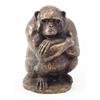 Image 1 : John Bickley: a bronze chimpanzee 'Sam', seated with arms folded, 16.5 ins....