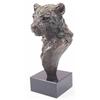 Image 1 : Mark Coreth: a bronze bust of a leopard, signed and numbered 1/6, 18 ins. on a black marble base...