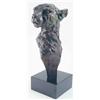 Image 1 : Mark Coreth: a bronze bust of a cheetah, signed and numbered 1/6, 18.5 ins. on a black marble bas...