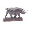 Image 1 : Tim Nicklin: a bronze Rhino, standing and turning to charge, signed and inscribed AC (artists cop...