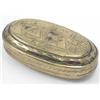 Image 1 : An 18th century Dutch oval brass tobacco box, engraved with figures in domestic settings and the...