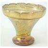 Image 1 : An iridescent flared glass vase, probably Loetz, green iridescence with undulating swirls, 7.25in...
