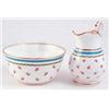 Image 1 : A Victorian Mintons bone china milk jug, and slop bowl painted with roses and a leaf border, bowl...