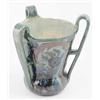 Image 1 : A C.H.Brannum, Barum, earthenware tyg, relief moulded with stylised flowers under a rich green gl...