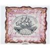 Image 1 : A Dixon, Phillips & Co, Sunderland pink lustre plaque, printed with a ship and vessel in black mo...