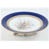 Image 1 : A Victorian bone china comport, painted with wild flowers within a seed-pearl and royal blue bord...