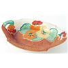 Image 1 : A Clarice Cliff Nasturtium pattern oval dish, two-handled, shape no. 534, 10.25in. long...
