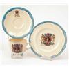 Image 1 : A Clarice Cliff Royal commemorative trio, 1953, cup, saucer and side plate with coronation transf...