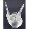 Image 1 : A Lalique frosted glass bird vase, post-war, formed as two nesting birds, their wings raised, eng...