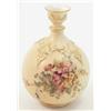 Image 1 : A Royal Worcester vase, painted flowers in bright enamels against and ivory ground, shape F126 5...
