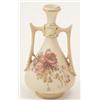 Image 1 : A Royal Worcester two handled vase, painted with flower sprays against an ivory ground, date code...
