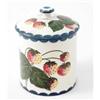 Image 1 : A Wemyss earthenware biscuit jar and cover, painted with strawberries and leaves, impressed mark,...