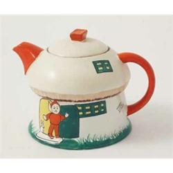 A Shelley Mabel Lucie Attwell teapot of mushroom shape with cover, from the 'Boo Boo' nursery tea...