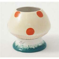 A Shelley Mabel Lucie Atwell sugar bowl of mushroom shape, from the "Boo-Boo" nursery teaset, cir...