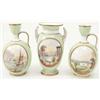 Image 1 : An early 19th century bone china garniture, consisting of a pair of oval jugs and a twin-handled...