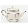 Image 1 : A late 18th century Castleford-type porcelain teapot, with unusual sliding cover, crisply moulded...