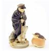 Image 1 : A Royal Copenhagen figure, of a herder with his dog, together with a model of a Robin, herder 7.2...