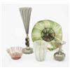 Image 1 : Five items of Venetian glass, comprising a tapering vase with snake support, two smaller vases, a...