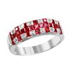 Image 1 : 14KT White Gold Ruby and Diamond Ring - #2037
