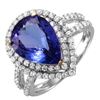 Image 1 : 14KT White Gold Tanzanite and Diamond Ring - #1538