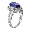 Image 2 : 14KT White Gold Tanzanite and Diamond Ring - #1538