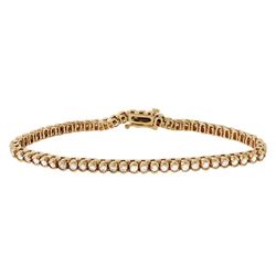 14KT Yellow Gold Diamond Tennis Bracelet - #1188