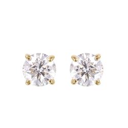 14KT Yellow Gold Diamond Stud Earrings - #1583
