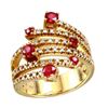 Image 1 : 14KT Yellow Gold Ruby and Diamond Ring - #2086-2
