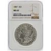 1887 $1 Morgan Silver Dollar NGC Graded MS63