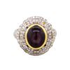 Image 2 : 14KT Yellow Gold 7.34ct Unheated Star Ruby and Diamond Ring