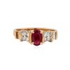 Image 2 : 14KT Rose Gold 0.95ct Ruby and Diamond Ring