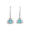 14KT White Gold 2.12ctw Apatite and Diamond Dangle Earrings